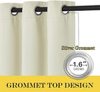 NICETOWN Blackout Patio Door Curtain Extra Wide and Long, Grommet Solid Room Darkening Window Treatment Thermal Insulated Blind for Living Room/Sliding Door, Beige, 1 Panel, W100 x L120 - Image 3