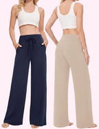 Showitty Wide Leg Pants for Women with Pockets, High Waist Yoga Lounge - Image 2