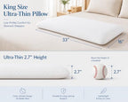 DLIGHT BD King Size Ultra Thin Pillow-2.7 Inch Low Profile Gel Memory Foam Pillow for Stomach and Back Sleepers - Image 3