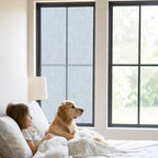 Window Privacy Film Frosted, Light Blue Static Cling Door Window Covering, Rustic Farmhouse Solid Color UV Blocking Windows Film for Office, Hotel, Bedroom, 29.5 x 78.7 Inches - Image 2