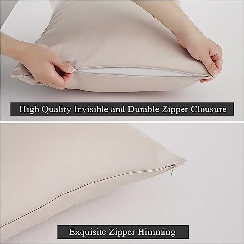 100% Egyptian Cotton King Size Pillow Protectors with Zipper Set of 4 - Image 4