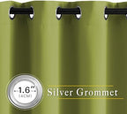 NICETOWN Room Darkening Fresh Green Curtains 84 inches Long, Grommet Room Darkening Thermal Insulated Sound Dampening Window Treatments for Bedroom/Home Office, 2 Panels, W46 x L84 - Image 2