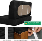 molasofa Leather Like RV Dinette Cushion Covers, RV Booth Seat Cover Stretchable Camper Cushion Couch Covers Washable Slipcovers for RV Camper Car Bench (2 Bench Cover & 2 Backrest Cover, Black-02) - Image 6