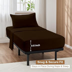 ARlinen 4 PCs Cot Sheets Sets 30" X 75", Egyptian Cotton Fitted Mattress Fits Upto 4"-8" Deep Perfect for Narrow Twin/RV Bunk/Guest Bed Replacement/Camping, Chocolate - Image 4