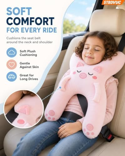 Kids Car Travel Seat Pillow H Shaped Plush Neck Support for Road Trip Naps - Image 2