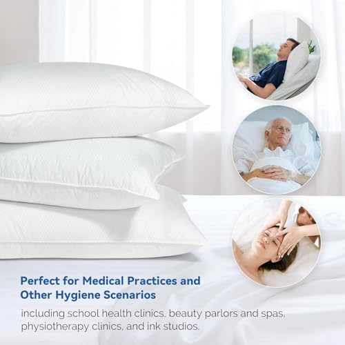 JMU 200PCS Disposable Pillow Case 21" x 30", Tissue/Poly Single Use Pillowcases Medical, White - Image 5