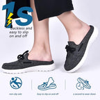 Buyrew Mules for Women with Arch Support - Lightweight Washed Cotton Sneaker Mules - Breathable Walking Flats, Comfortable Slip On Shoes for Business Casual, Office, Travel - Image 4