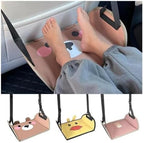 Kids Cartoon Bear Car Seat Foot Rest Hammock - Universal Auto Backseat Travel Foot Mat for Children(Squinting Bear) - Image 2