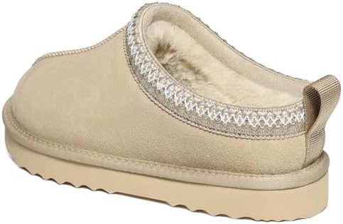 Litfun Women's Genuine Suede Fur Lined Slippers Fuzzy Winter House Shoes - Image 4