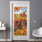 Window Privacy Film Frosted, Orange Fall Pumpkins Non-Adhesive Static Cling Window Tint, Thanksgiving Farmhouse Maple Leaves Insulated Windows Frosted Films for Living Room, 35.4 x 78.7 Inches - Image 3