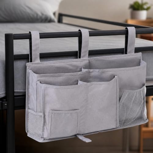 Baoblaze Hanging Storage Organizer with Pockets | Adjustable, Bedside Pocket Organizer, Stable, for Dorm Room, Bedroom, Gray - Image 6