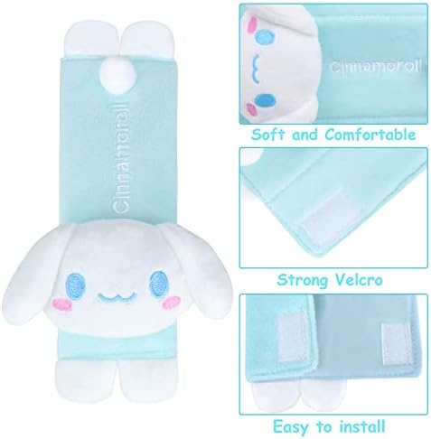 Roffatide Anime Cinnamoroll Car Seatbelt Shoulder Pad Seat Belt Cover Plush Car Neck Pillow Auto Head Neck Rest Cushion - Image 6