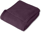 Sweet Home Collection 100% Fine Cotton Blanket Luxurious Weave Stylish Design Soft and Comfortable All Season Warmth, King, Purple - Image 2