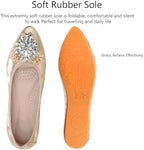 KUNWFNIX Women Ballet Flats Rhinestone Wedding Ballerina Shoes Foldable Sparkly Comfort Slip on Flat Shoes - Image 4