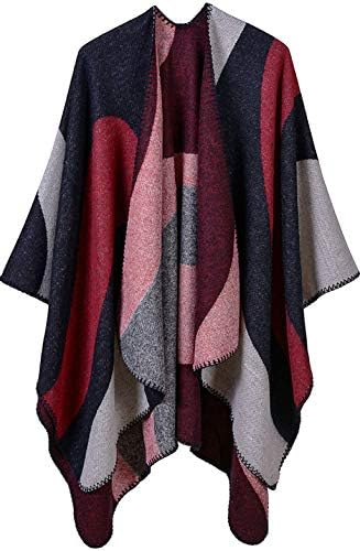 Lacavocor Women's Shawl Wrap Poncho Cape Cardigan Open Front by Lacavocor