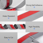 ToLanbbt Weather Stripping Silicone Door Seal Strip 3 in x 40 ft Door Draft Stopper Self Adhesive Door Draft Tape, Side & Bottom Gaps Insulation Strip for Glass Shower Door Sliding Door Window, Gray - Image 5