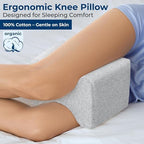 5 STARS UNITED Knee Pillow for Side Sleepers - Hip Pain Relief, Memory Foam Leg Cushion for Side Sleeping - Between Legs Pillow for Sciatica & Lower Back Pain, Gray Cotton Cover - Image 2