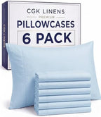 King Standard Pillow Cases - 6 Pack Pillowcase Covers, 20" x 36" - Sky Blue by CGKUnlimited