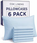 Standard Pillow Cases - 6 Pack Pillowcase Covers - 20" x 26" (Sky Blue) by CGKUnlimited