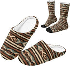 Jeiento Winter Fuzzy Slipper and Crew Socks for Women,Adult Slip-on Close Toe House Slipper,Flat Comfort home Slides by Jeiento