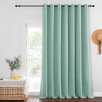 NICETOWN Blackout Curtains for Sliding Glass Door Room Divider Noise Reduce Curtain Panel Portable Window Screen Sliding Partition, W100 x L102 inches, 1 Panel, Aqua Blue by NICETOWN