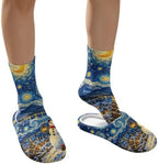 Jeiento Winter Fuzzy Slipper and Crew Socks for Women,Adult Slip-on Close Toe House Slipper,Flat Comfort home Slides - Image 4