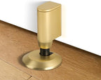 3 Pack Magnetic Door Stopper, Retractable Magnet Floor Door Stop with 0.4 in (10mm) Extension Base, Adhesive Door Magnetic Catch, Door Holder for Gaps Up to 1.4 in (35mm), Brushed Gold BG-3 by BakBoHardware