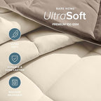 Bare Home Reversible Comforter (King, Taupe/Sand) - Image 4