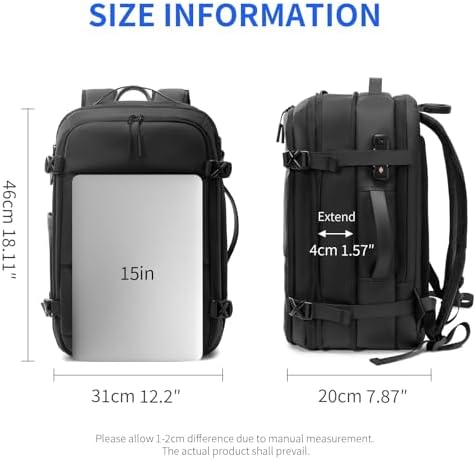 Vacuum Backpack for Travel with Built-In Pump, Expandable Vacuum Compression Carry-On Travel Backpack with Laptop Compartment, Large - Image 6