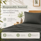 TOSMO Luxury Pillow Case Set of 2 - Cooling Viscose Derived from Bamboo, Oeko-TEX, Breathabl Silky Soft Pillow Cases with Envelope Closure (Standard, Charcoal) - Image 3