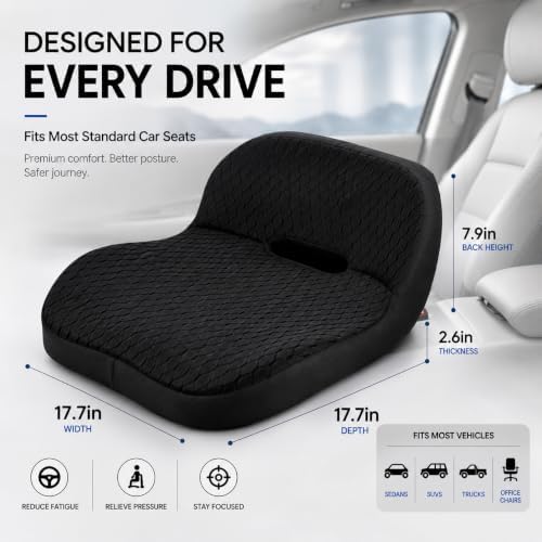 Car Seat Cushion with Integrated Lumbar Support, Memory Foam Pain Relief - Image 7