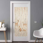 Window Privacy Film Frosted, Thanksgiving Fall Non-Adhesive Static Cling Window Tint, Farmhouse Deer Fox Orange Leaves Vines Insulated Windows Frosted Films for Living Room, 35.4 x 78.7 Inches - Image 3