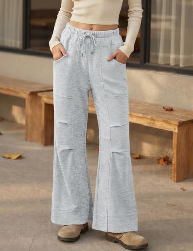 TARSE Womens Wide Leg Lounge Pant Baggy Flare Elastic Waist Sweatpants - Image 3