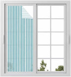 Window Privacy Film Frosted, Sky Blue Striped Static Cling Door Window Covering, Farmhouse Stripes Modern Vintage UV Blocking Windows Film for Office, Hotel, Bedroom, 29.5 x 78.7 Inches by Unknown