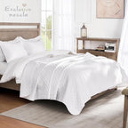 Exclusivo Mezcla Reversible Twin Quilt Bedding Set, White - Image 2