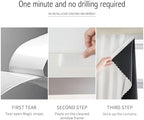 AJAZZ 100% Black Out Curtains Adhesive Blackout Temporary Curtain No Drilling Window Shade Blackout Curtains for Bedroom, Living Room, Kitchen, Home Office (White, 47" W X 84" L 1 Panel) - Image 4