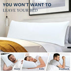 1 MIDDLE ONE Cooling Body Pillow, Memory Foam Body Pillows for Adults Sleeping, Long Pillow for Bed, Big Large Body Pillow for Side Sleeper, 20x54 Inch (White Blue Hex) - Image 5