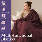 DAICO Lightweight Down Throw Blanket for Couch Red Blanket 50"x70" - Image 6