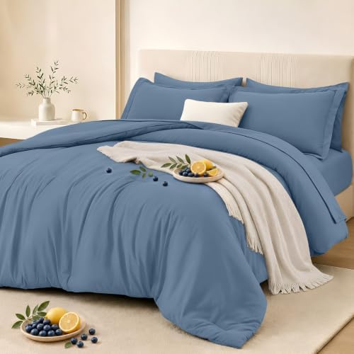 FUANNA King Comforter Set 7 Pieces, Luxury Bed in a Bag Soft Bedding Sets by FUANNA