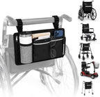 Wheelchair Back Organizer for Invacare Tracer_EX2 2011-2020 -Multi Pocket Armrest Organizer Pouch with Zipper Compartment Universal Mobility Accessory for Daily Essentials,M by Unknown