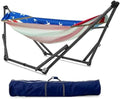 Tranquillo Uniki Hammock with Stand for Indoor and Outdoor, American Flag by Tranquillo