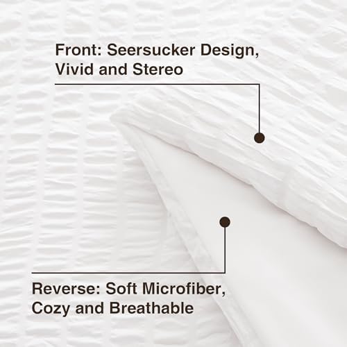 Love's cabin Seersucker White Full Comforter Set, 7-Piece Bed in a Bag - Image 5
