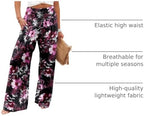 Angerella Womens Elastic High Waisted Palazzo Pants Casual Wide Leg Long Lounge Pant Trousers with Pocket - Image 4