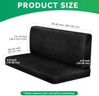 molasofa Leather Like RV Dinette Cushion Covers, RV Booth Seat Cover Stretchable Camper Cushion Couch Covers Washable Slipcovers for RV Camper Car Bench (2 Bench Cover & 2 Backrest Cover, Black-02) - Image 4
