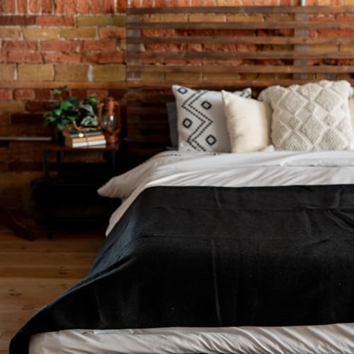 Arcturus Bighorn 100% Virgin Wool Blanket | Heirloom-Quality Wool Bedding for Home & Cabin | Warm, Thick & Durable (Queen Size, Raven Black) - Image 3