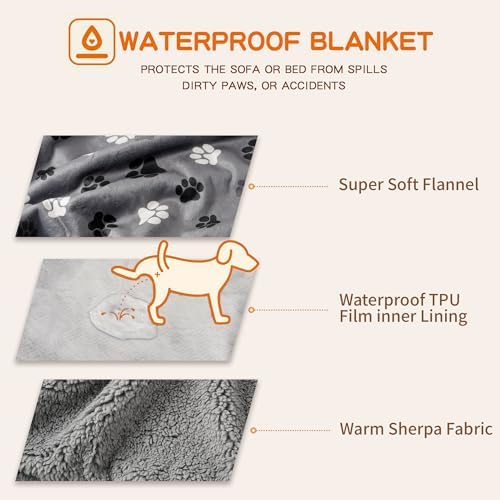 Washable Waterproof Dog Blankets for Large Dogs 60"x80" - Image 3