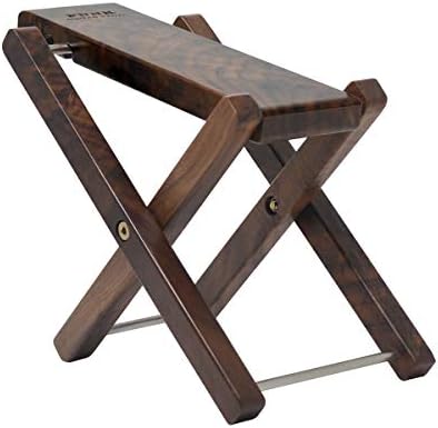 Wood Guitar Foot Stool Black Walnut Solid Wood Footrest 3-Level Adjustable Height Folding Widen Guitar Pedal by Unknown