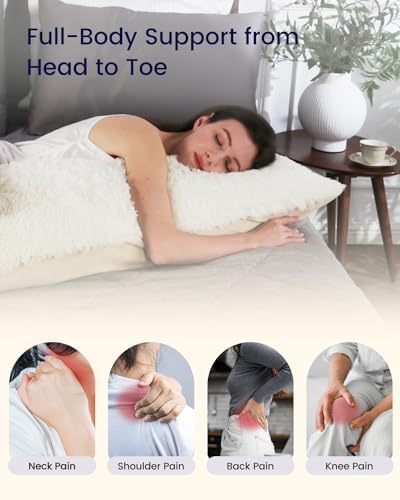 ZonLi Fluffy Body Pillow, Full Body Pillows for Adults, Long Pillow for Sleeping with Removable Cover and Adjustable Filling for Side Sleeper & Pregnancy, Large and Firm, Machine Washable(White) - Image 2