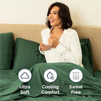 King 6 Piece Bed Sheet Set - Breathable & Cooling Sheets - Emerald Green - Image 4