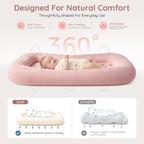 Infant Support Cushion & Baby Support Cushion for Newborn 0-24 Months, Breathable Cotton Pad, Supervised Use, Portable Infant Essentials for Travel and Home, Pink (Cover Included - Image 4